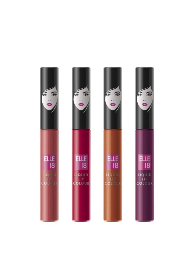 إل 18 مجموعة أحمر الشفاه السائل ELLE 18 Matte Party on the go (مجموعة من 4 أحمر شفاه سائل) - Image 2
